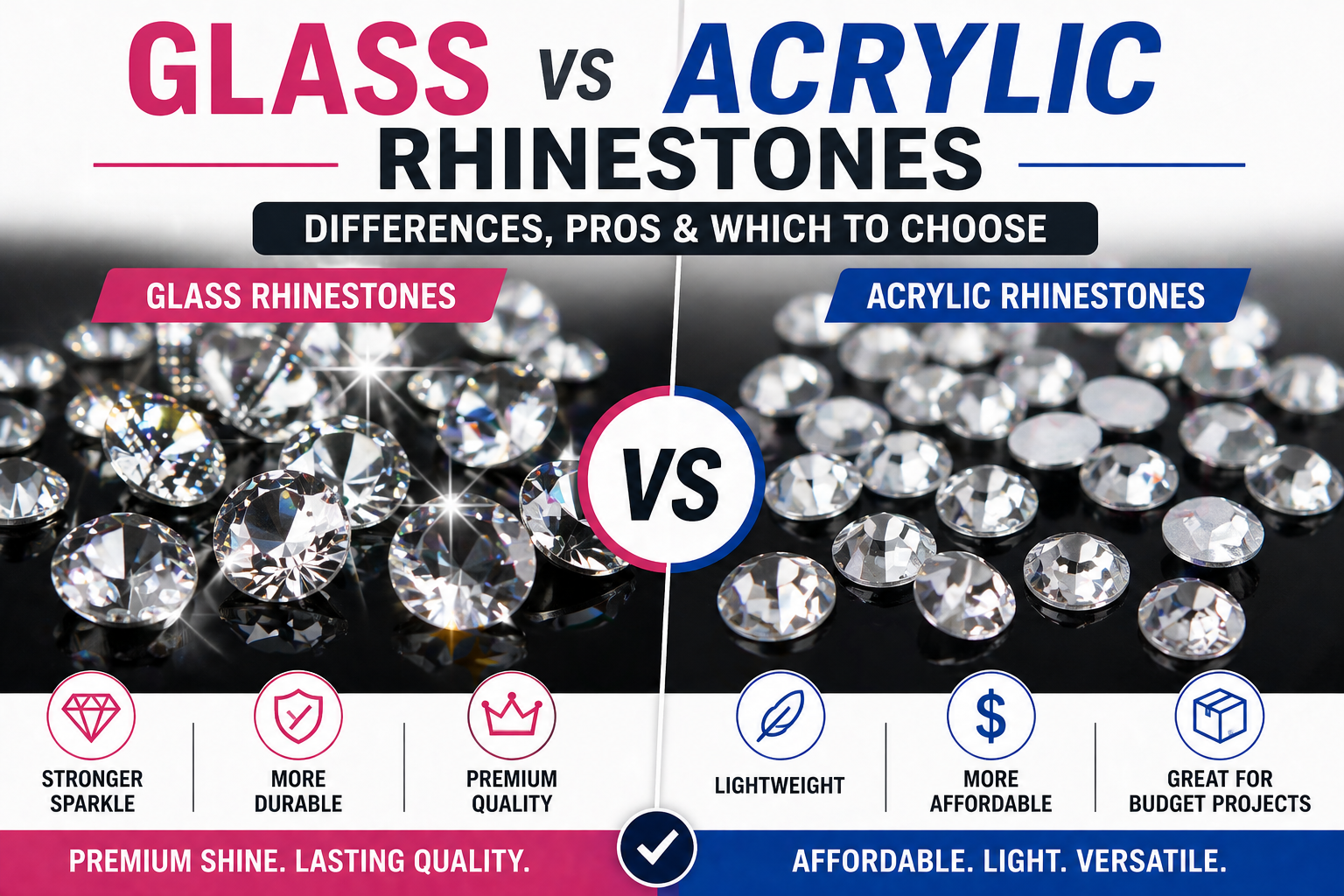 Vs Rhinestones Glass vs Acrylic Rhinestones: Differences, Pros & Which to Choose | Blog